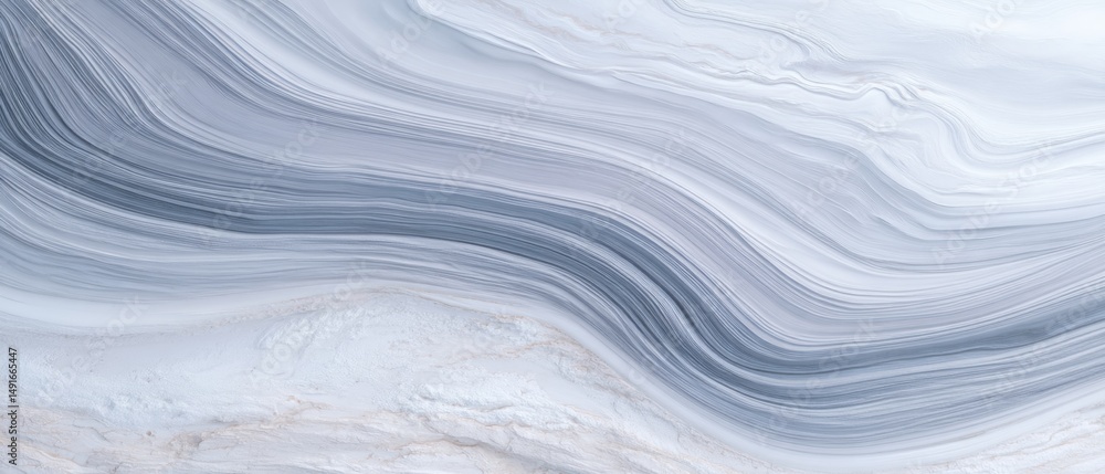 Poster abstract fluid art in blue and white tones close up view smooth lines and soft texture for modern ba