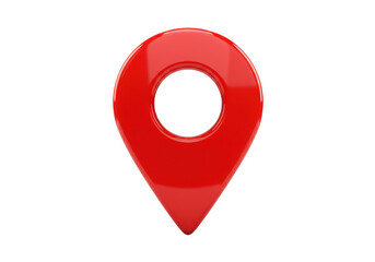 Red map pointer isolated on transparent background