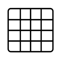 Vertical and horizontal grid layout icon representing structured content, dashboard panels, and design systems