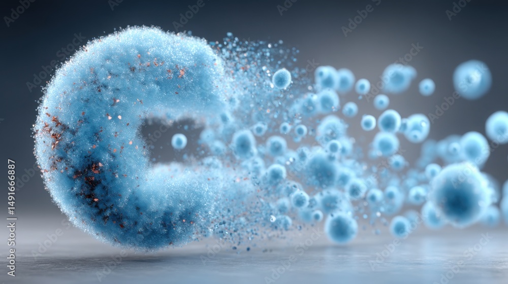 Poster viscous blue substance representing market rejection and the concept of logical filtering in trading