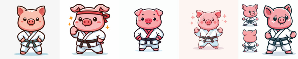 cute pig vector in karate costume © sarah16blakeyxh2