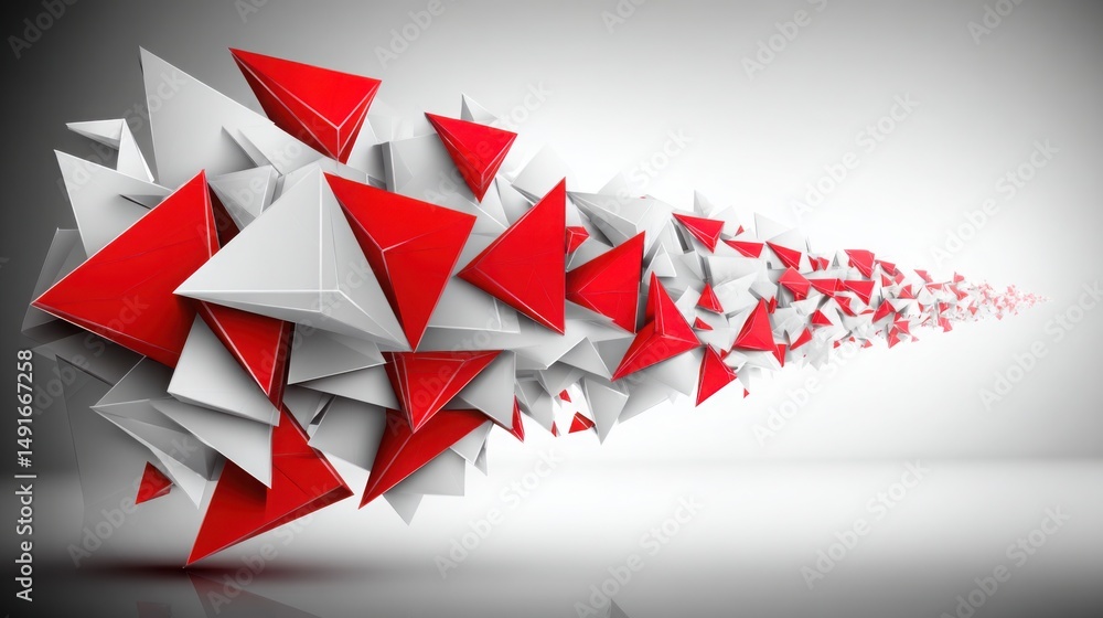 Poster a bold red and white abstract background featuring dynamic shapes and patterns perfect for graphic d