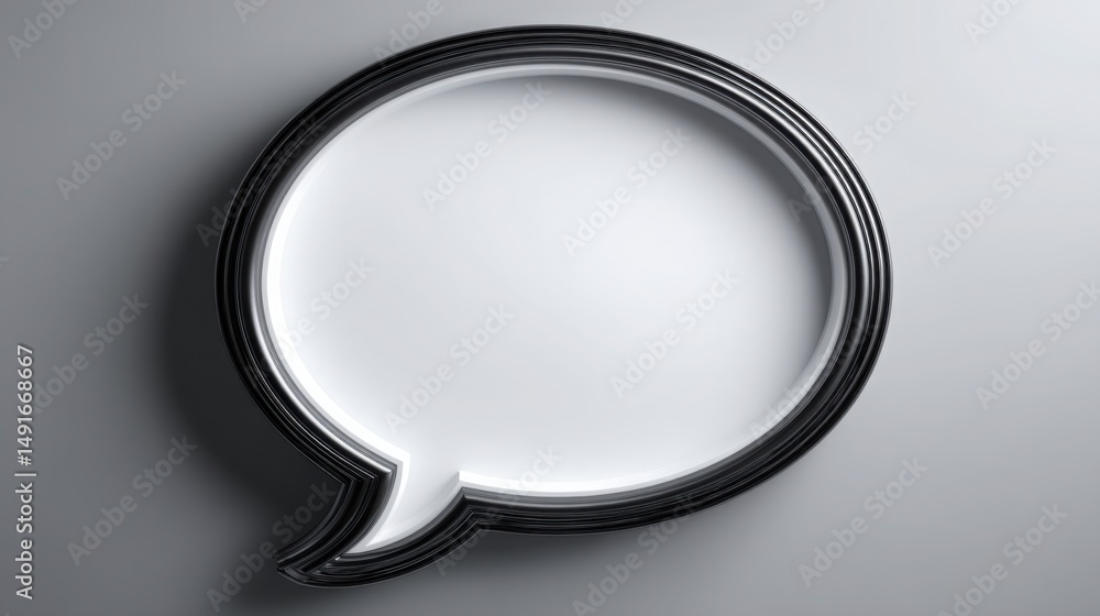 Poster speech bubble icon representing user feedback interpretation and assistance in communication and int