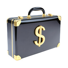 Black briefcase with gold accents perfect for business presentations, corporate events, office settings, executive meetings, professional branding, and travel accessories.