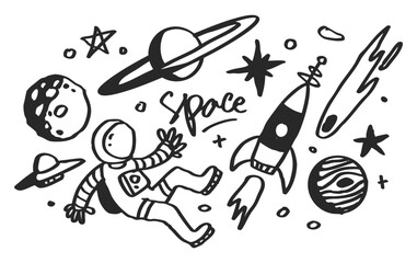 set of speech hand drawn illustration