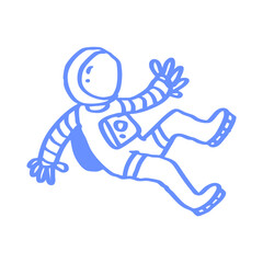 blue astronaut hand drawn