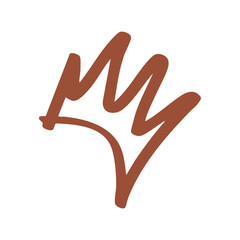 crown hand drawn comic element