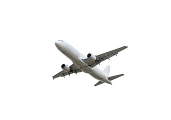 Obraz premium Airplane in flight isolated on transparent background