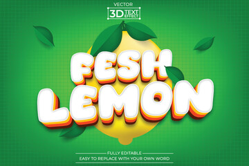 Fresh lemon editable 3D Text effect