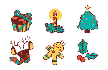 Set Icons Christmas elements