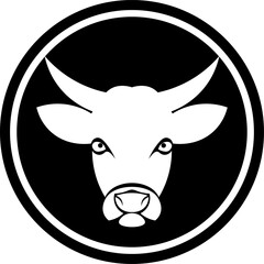 cow head animal farm Logo icon flat vector design