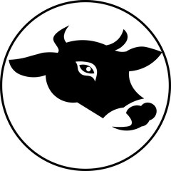 cow head animal farm Logo icon flat vector design