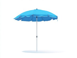 Obraz premium Open beach umbrella isolated on white background