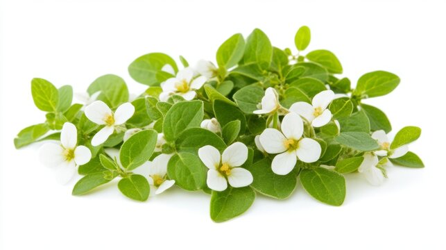 Close-Up of Bacopa Monnieri Herb in Capsule Form with Fresh Leaves