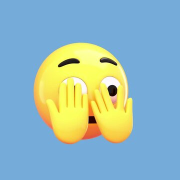 Surprised emoji face expression animation isolated asset, transparent 4K video, alpha channel, ProRes 4444