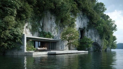 Cliffside Haven Modern Home Blends Seamlessly With Natures Majesty.