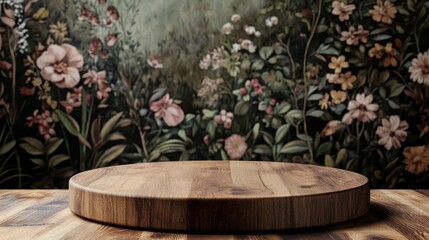 Rustic Walnut Wood Podium Displaying Warm Natural Textures