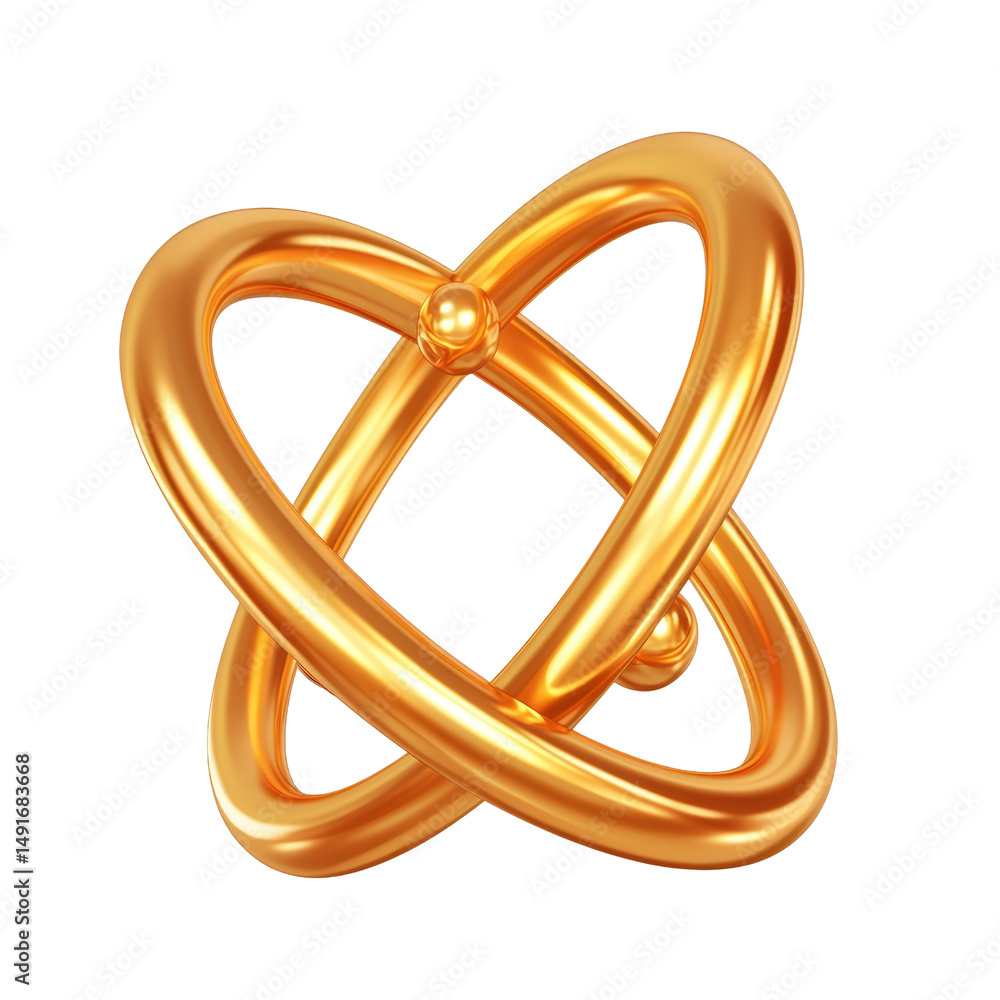 Poster elegant shiny gold twisted knot sculpture representing unity and connection suitable for decorative,