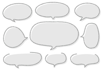 Obraz premium クレヨン素材 手描きのふきだしセット