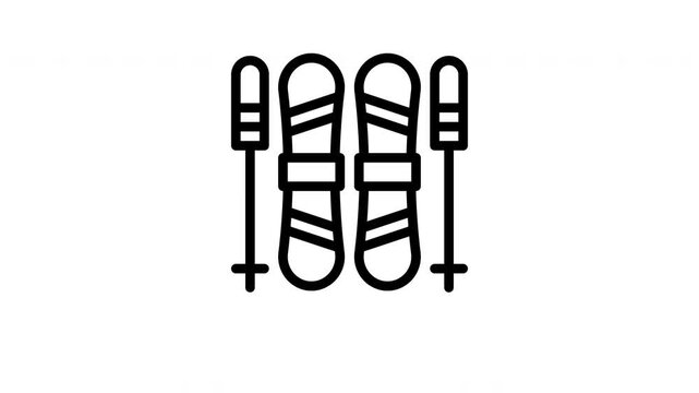 skiing animated icon