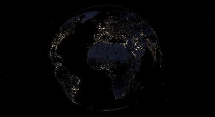 Dark planet globe night view