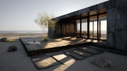 Modern Coastal Home Beachfront Living in Minimalist Style.