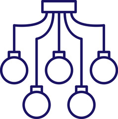 Chandelier Simple Thin Icon Perfect for Web Sites, Books, Cards, Apps