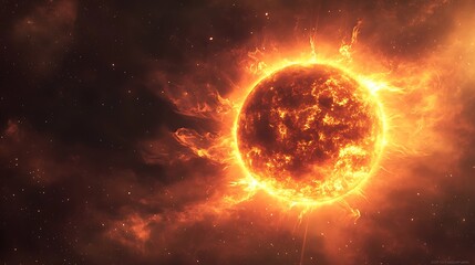 Obraz premium Fiery star in space