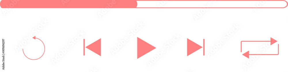 Poster music player interface element