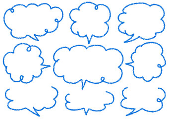 クレヨン素材　手描きのふきだしセット