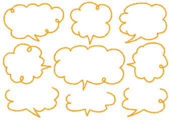 クレヨン素材　手描きのふきだしセット