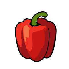 fresh red bell pepper vegetable isolated on white