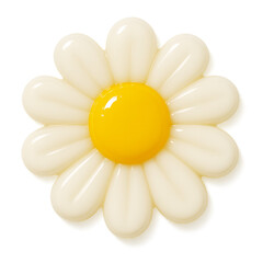 White daisy gel sticker with yellow center for cute decoration or craft use