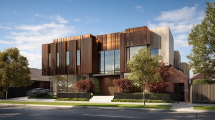 Obraz premium Modern Copper Facade Home.