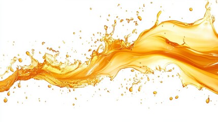 Dynamic splash of vibrant orange liquid, showcasing its texture and fluidity against a stark white background (1)