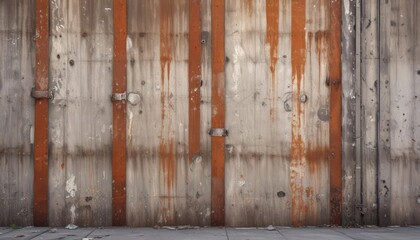 Weathered industrial facade, peeling paint, rusting metal details , building, old, abandoned