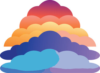  Cloud Vector Icon Set – Flat, Silhouette, Line, and Cute Styles, Weather, Tech, Cute, and Silhouette, Colorful cloud, Cloud