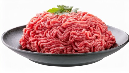 raw minced meat isolated on transparent background cutout
