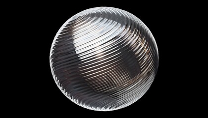 silver sphere ball 3d render icon isolated on transparent background cutout
