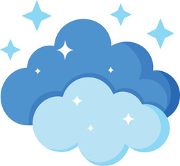  Cloud Vector Icon Set – Flat, Silhouette, Line, and Cute Styles, Weather, Tech, Cute, and Silhouette, Colorful cloud, Cloud