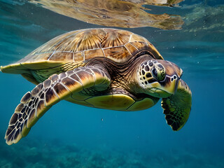 Obraz premium sea turtle swimming