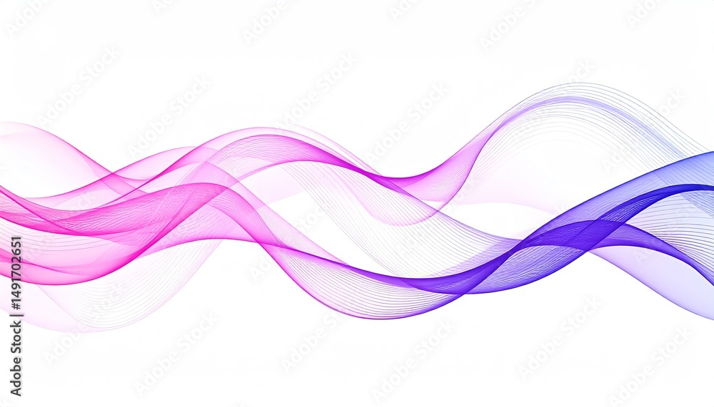 Poster soft, flowing waves in pink and purple hues create an abstract, ethereal background with smooth grad