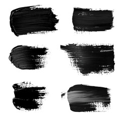 Abstract black paint strokes glitch art digital collage