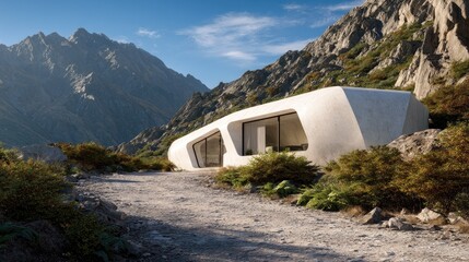 Mountain Modern A Concrete Cabin Nestled in Rugged Peaks.