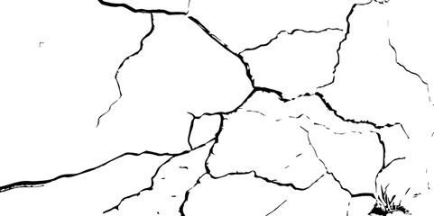 Cracked Earth Vector Texture with Transparent Background – High-Detail Grunge Overlay of Dry, Distressed Lines and Natural Ground Erosion
