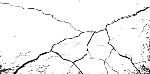 Cracked Earth Vector Texture with Transparent Background – High-Detail Grunge Overlay of Dry, Distressed Lines and Natural Ground Erosion
