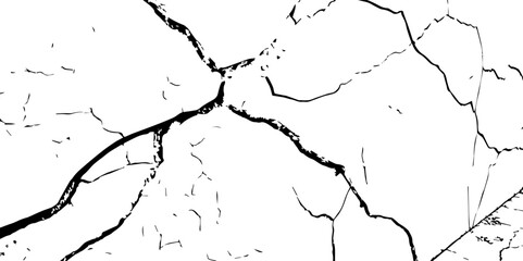 Transparent Background Vector Texture of Grunge Cracks and Fractured Earth – Realistic Dry Soil Pattern with Rough Distressed Overlay for Creative Use
