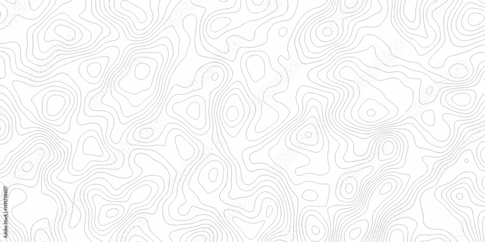 Poster abstract curve grid map and topo contour map white background. topographic contour lines. seamless p
