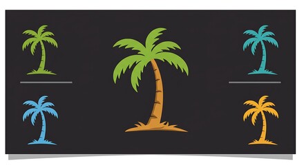 Fototapeta premium Tropical Hues: Palm Variations AI Generated