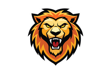 Obraz premium lion head mascot isolated on white background